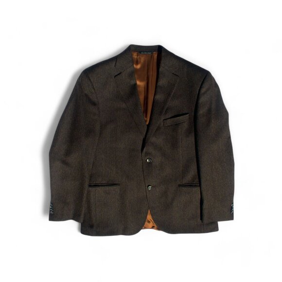 🇨🇦 Savile Row Gold Wool Sport Coat (Charcoal/Blue) - Picture 12 of 15